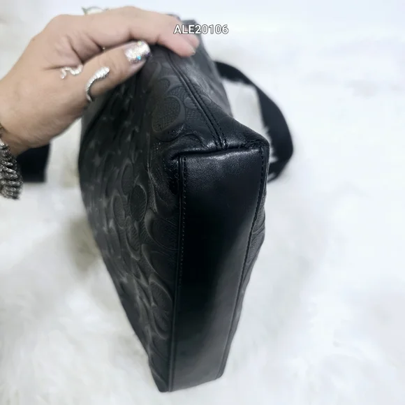 Coach Houston Flight Bag In Signature Black Leather Men - Picture 13 of 15